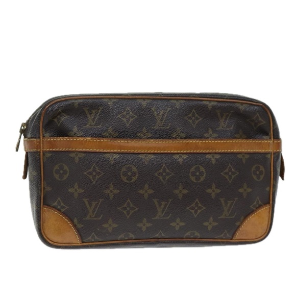 ［X］ LOUIS VUITTON Monogram Compiegne 28 Clutch Bag M51845 LV Auth 73420